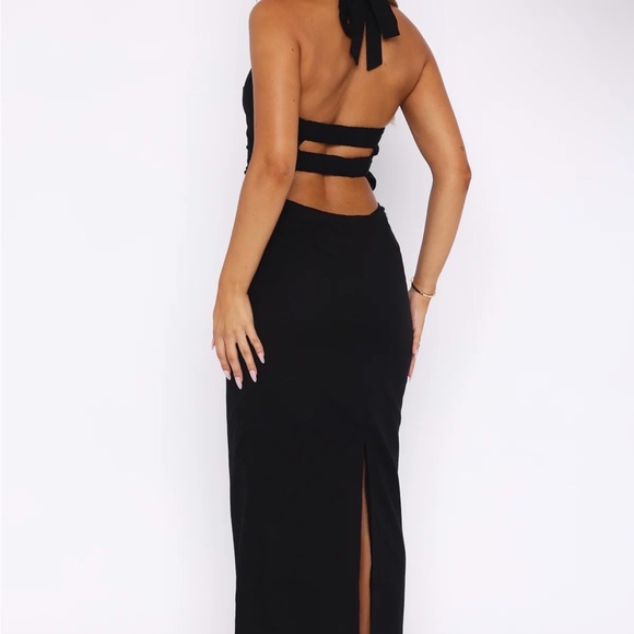 White Fox Black Halter Maxi Dress - Picture 3 of 3